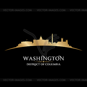 Вашингтон горизонта города силуэт черный - векторный графический клипарт