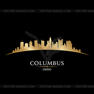 Columbus Ohio city skyline silhouette black - vector image