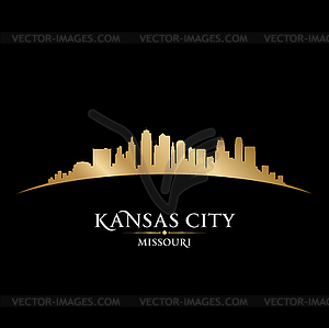 Kansas city Missouri skyline silhouette black - vector clip art