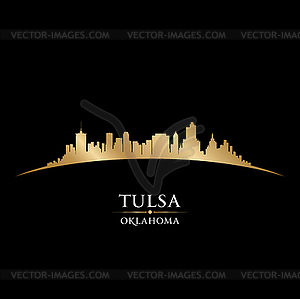 Tulsa Oklahoma city skyline silhouette black - royalty-free vector clipart