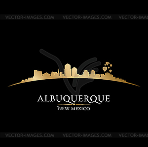 Нью-Мексико Альбукерке город небоскребов силуэт Черный - изображение в векторе / векторный клипарт