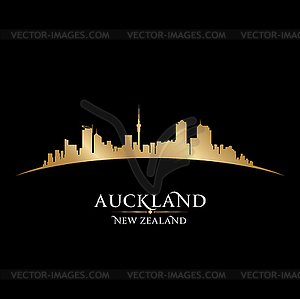 Auckland New Zealand city silhouette black - vector image