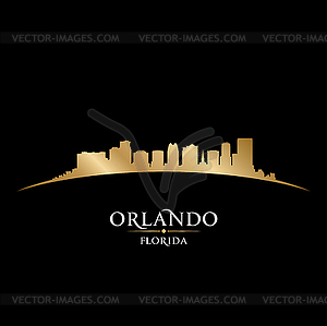 Orlando Florida city silhouette black background - vector image