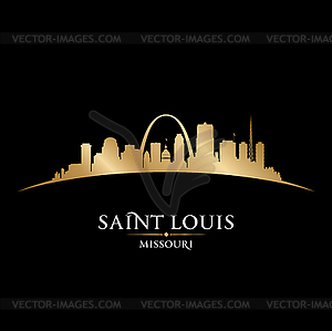 Saint Louis Missouri city silhouette black - vector clipart