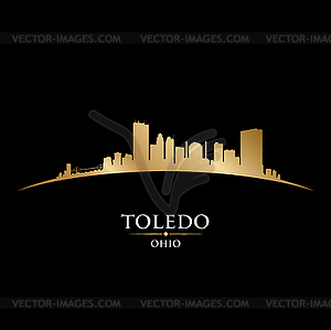 Toledo Ohio city silhouette black background - vector clipart / vector image