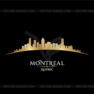 Montreal Quebec Canada city skyline silhouette blac - vector image