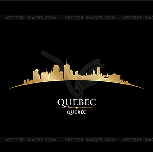 Quebec Canada city skyline silhouette black - vector image