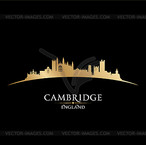 Cambridge England city skyline silhouette black - vector clipart