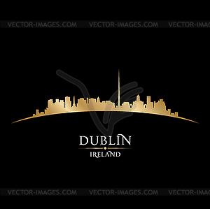 Dublin Ireland city skyline silhouette black - vector image