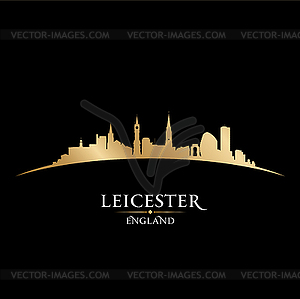 Leicester England city skyline silhouette black - vector EPS clipart