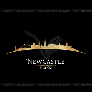 Newcastle England city skyline silhouette black - vector clip art