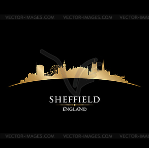 Sheffield England city skyline silhouette black - vector image