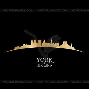 York England city skyline silhouette black - vector clipart
