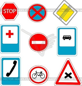 Road signs - color vector clipart