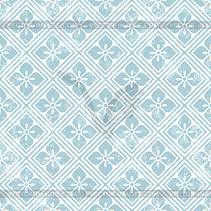 Geometric floral pattern in retro style - vector clipart