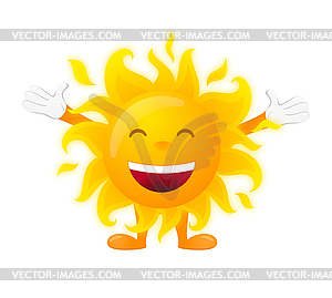 Happy sunny character - vector image