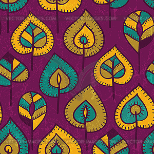 Seamless pattern with stylized leaves - vector image