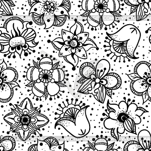 Floral seamless pattern with flowers - vector image