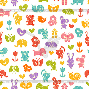 Baby seamless wallpaper - vector clip art