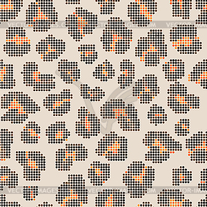 Leopard halftone seamless pattern - vector clip art