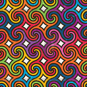 Colorful geometric pattern with spirals - vector clipart