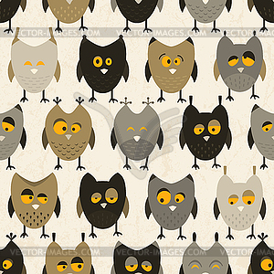 Owl seamless pattern. background - vector clipart