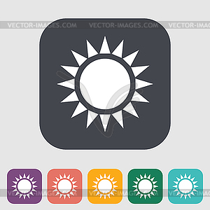 Sun single flat icon - vector clipart