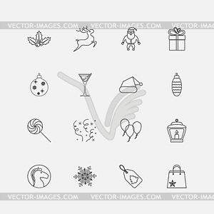 Christmas icons - vector clipart