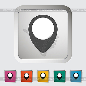 Map pin single icon - vector image