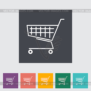 Cart flat single icon - vector image