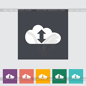 Cloud computing flat icon - vector clip art
