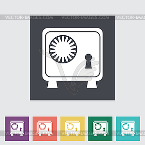 Bank safe flat icon - vector image