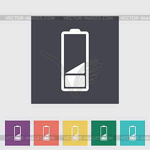 Charging battery, flat single icon - vector image