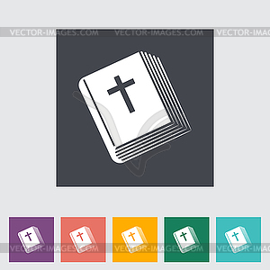 Библия плоские один значок - изображение в векторе / векторный клипарт