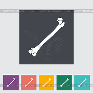 Кости плоские значок - стоковый векторный клипарт