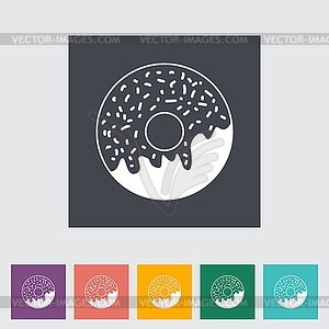 Donut flat icon - vector clip art