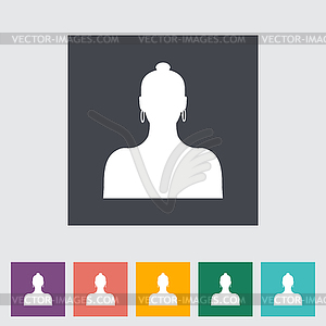 Female avatar flat single icon - vector EPS clipart