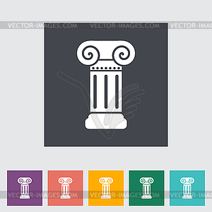 Column flat single icon - vector clipart