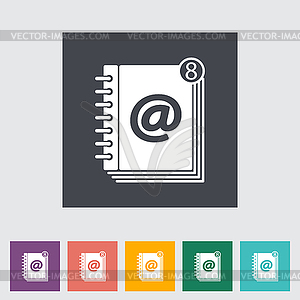 Contact book flat single icon - vector clipart