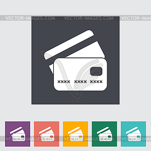 Credit card flat single icon - vector EPS clipart