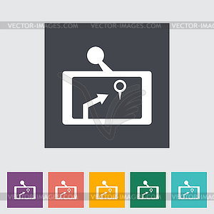 GPS навигатор плоский значок - изображение векторного клипарта