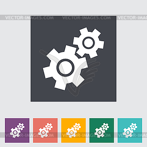 Gear flat icon - royalty-free vector clipart