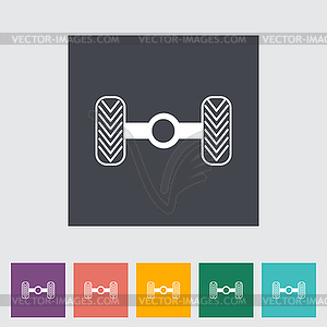 Chassis car single flat icon - vector clip art