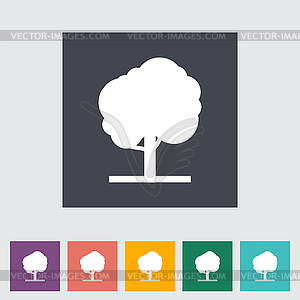Tree flat icon - vector clipart / vector image