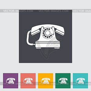 Vintage phone flat icon - vector clip art