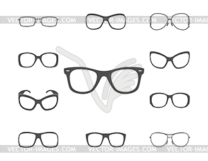 Glasses and sunglasses - royalty-free vector clipart