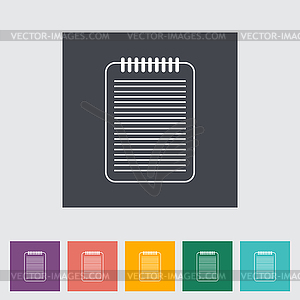 Document single flat icon - vector clipart