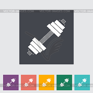 Dumbbell flat icon - vector image