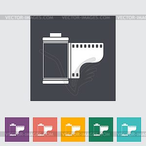 Film flat icon - royalty-free vector clipart