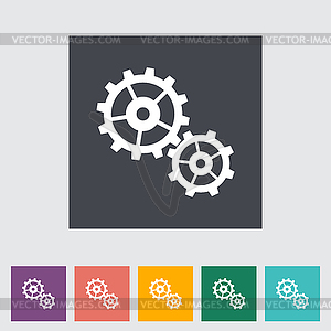 Gear flat icon - vector image